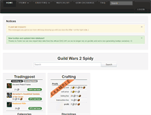 Tablet Screenshot of gw2spidy.com